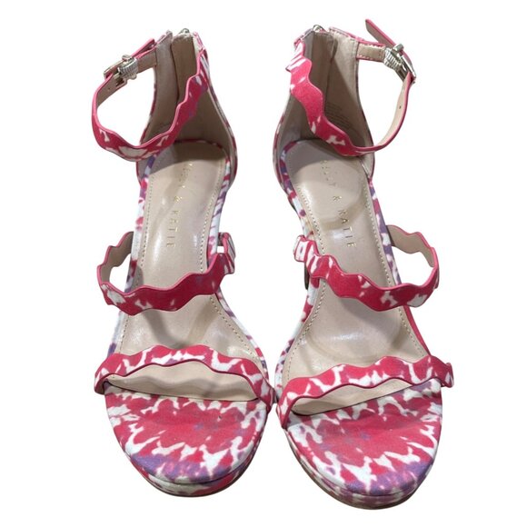 Kelly & Katie Litton Strappy Heel Sandals Pink Purple Size 7 Zip Platform - Picture 2 of 11
